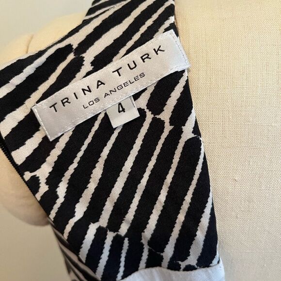 ‎Trina Turk Black and White Spider Web women’s size 4 - Picture 5 of 6